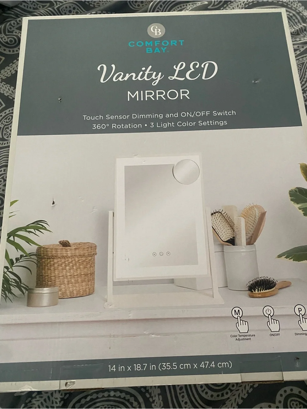 Comfort Bay White LED Vanity Mirror with Touch Controls